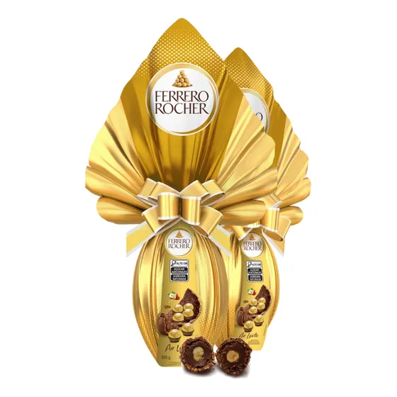 Kit 2 Ovo De Páscoa Ao Leite Grande Ferrero Rocher 365g Cada